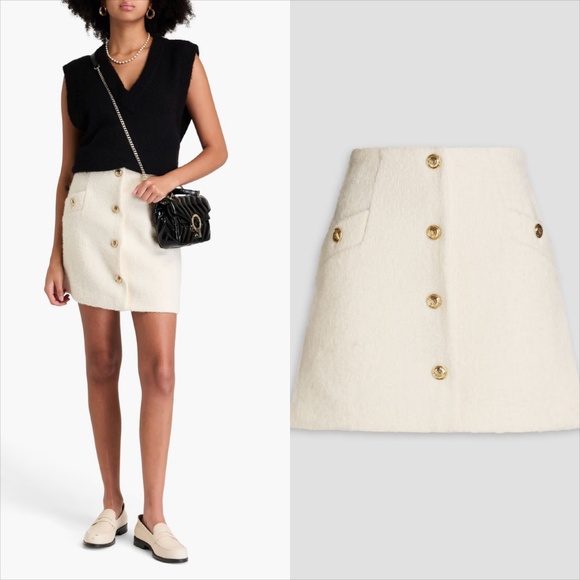 SANDRO segaly boucle a line skirt - Picture 10 of 10